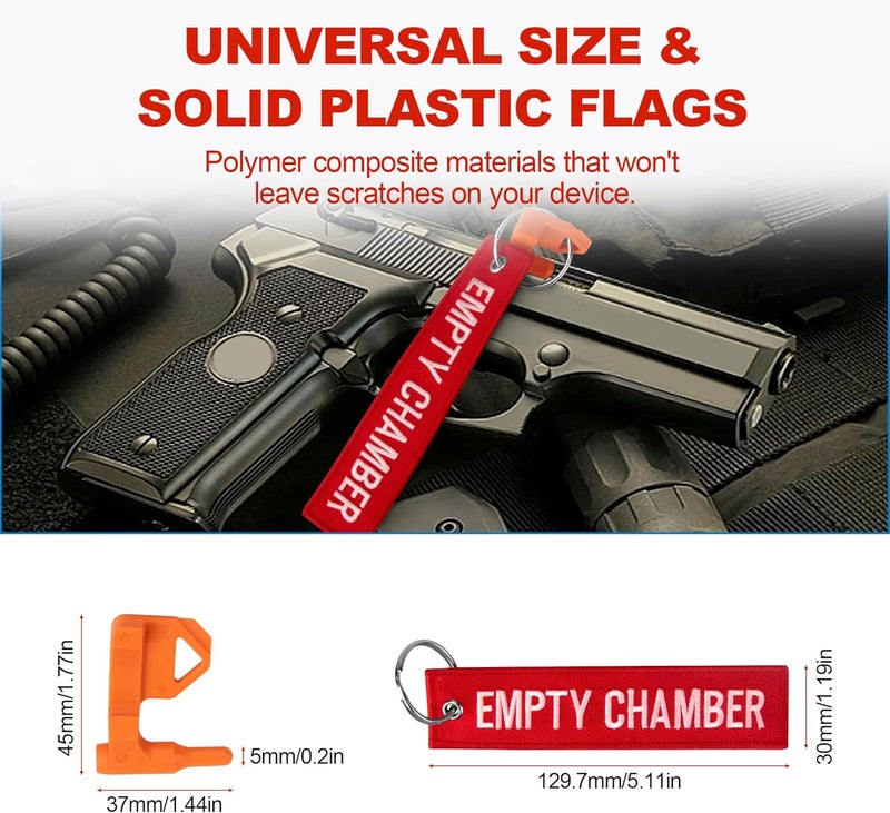 JAGASOL Chamber Flag, Safety Flag for Rifle, Handguns, Shotgun, and Pistol, 6 Chamber Flags with 6 Bright Orange Tags, Universal Compatibility Empty Chamber Indicators, Empty Chamber - Image 3